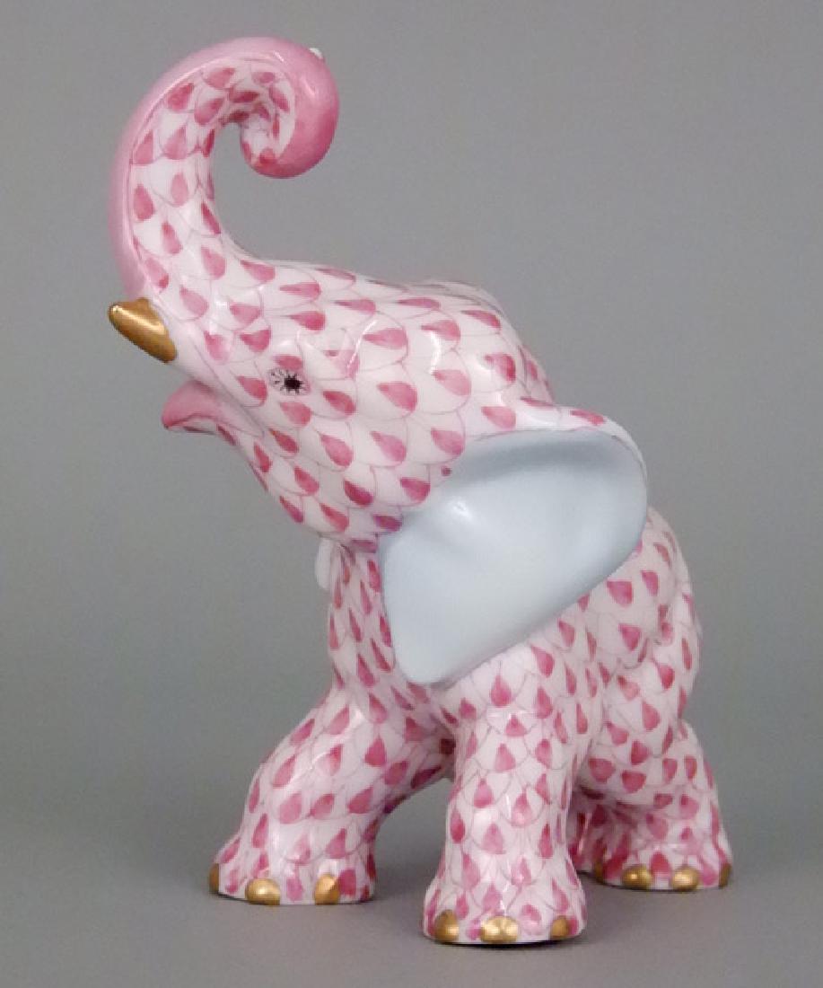 Herend porcelain Elephant in raspberry pattern