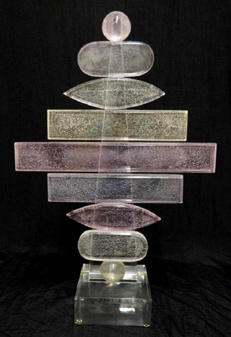 (Hivo) Van Teal acrylic sculpture: (Hivo) Van Teal acrylic sculpture, signed on base, 28" x 18 1/4" x 7"