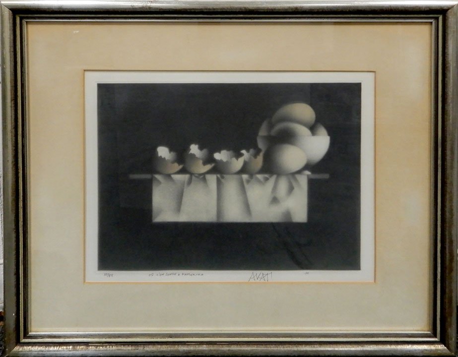 Mario Avati mezzotint on paper: Mario Avati mezzotint on paper, sight size 12" x 14 1/2", frame size 20" x 22 1/2"