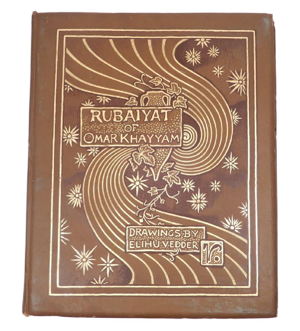 Rubaiyat of Omar Khayyam: Rubaiyat of Omar Khayyam, The Astronomer-Poet of Persia, Drawings by Elihu Vedder, Houghton Mifflin and Company, Boston, 1884, cloth and gilt bound, top edge gilt, J.D. Lange bookplate inside cover, E