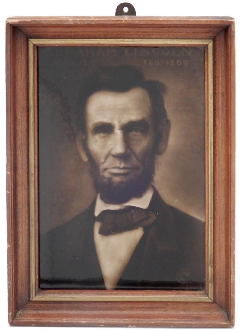 Abraham Lincoln 1909 Commemorative tile: Abraham Lincoln 1909 Commemorative tile by Sherwin & Cotton Eastwood Tile Works Hanley Staffordshire, In commemoration of the One Hundredth Anniversary Celebration of the Birth of Abraham Lincoln Febr