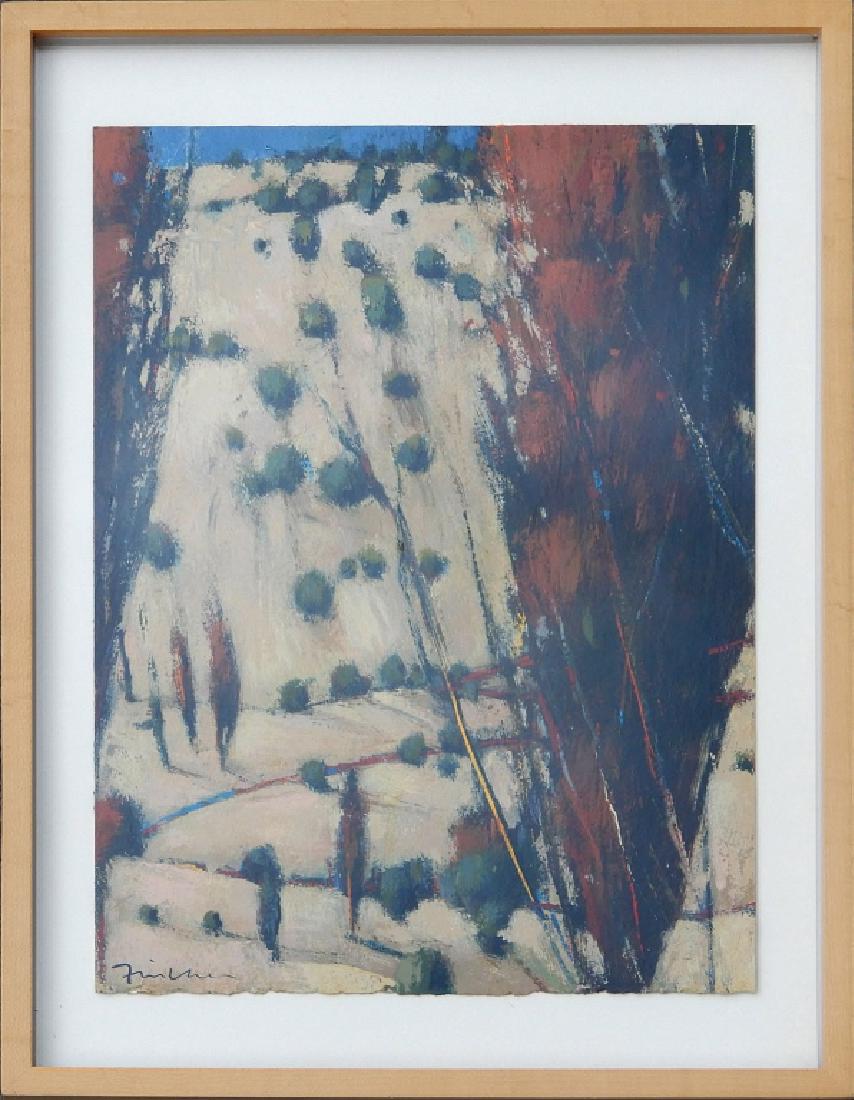 John Fincher oil on board: John Fincher oil on board, "Red River Study", signed lower left, sight size 14 1/2" x 9 3/4", frame size 18 3/4" x 14", Elaine Horwitch Galleries label and Gavin Collier framing label on verso