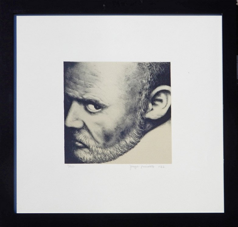 Joseph Piccillo lithograph on paper: Joseph Piccillo lithograph on paper, signed lower right, dated 1982 and numbered 2/20, sight size 17 1/2" x 17 1/2", frame size 20" x 20"