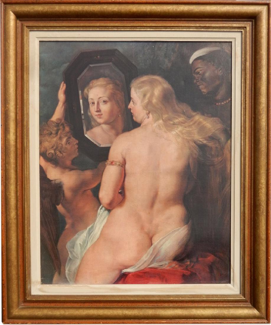(After) Rubens oil on canvas: (After) Rubens oil on canvas, "La Toilette de Venus", signed on verso Boler, sight size 22" x 17 3/4", frame size 28 1/4" x 24"