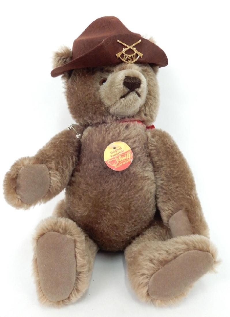 Steiff USV Bear: Steiff USV Bear, with original hat, chest tag "Original Teddybar", ca. 2000, measures 13" tall
