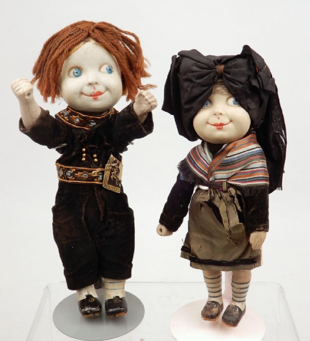 Pair of bisque antique French Hansi dolls (1 of 8)