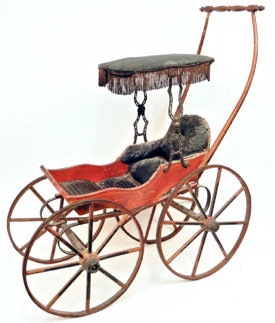 Victorian doll carriage with canopy (1 of 10)