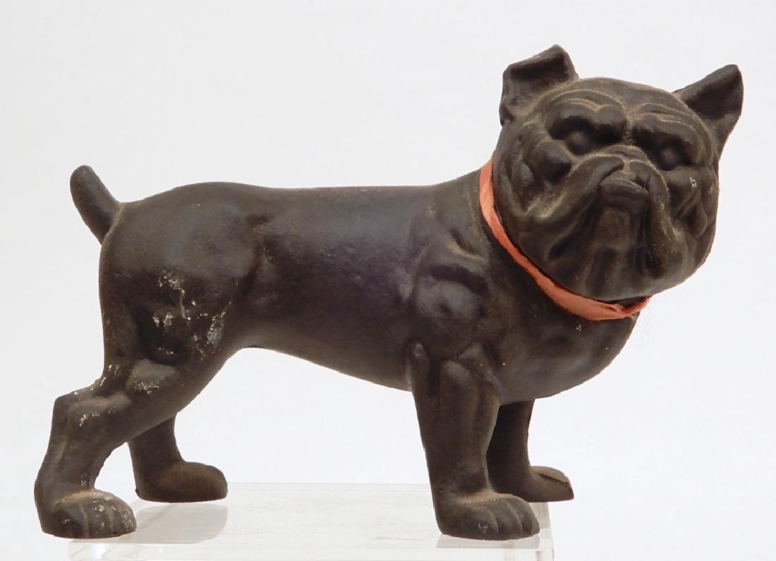 Cast iron bulldog bank: Cast iron bulldog bank, 6" x 9 1/2"