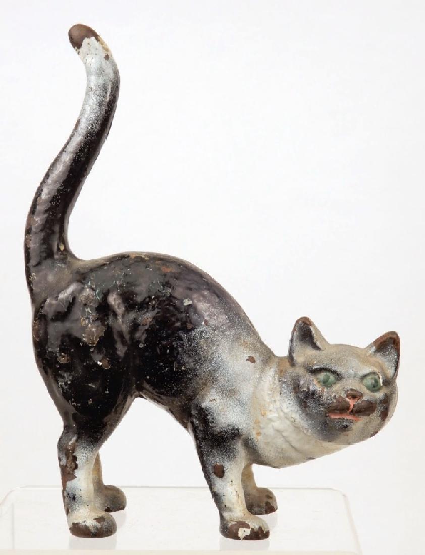 Cast iron painted hunchback cat doorstop (1 of 2)