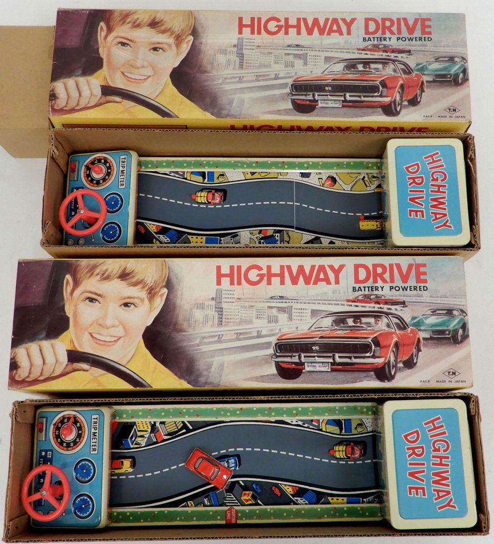 Two Japan Highway Drive battery powered toys in boxes, (1 of 2)