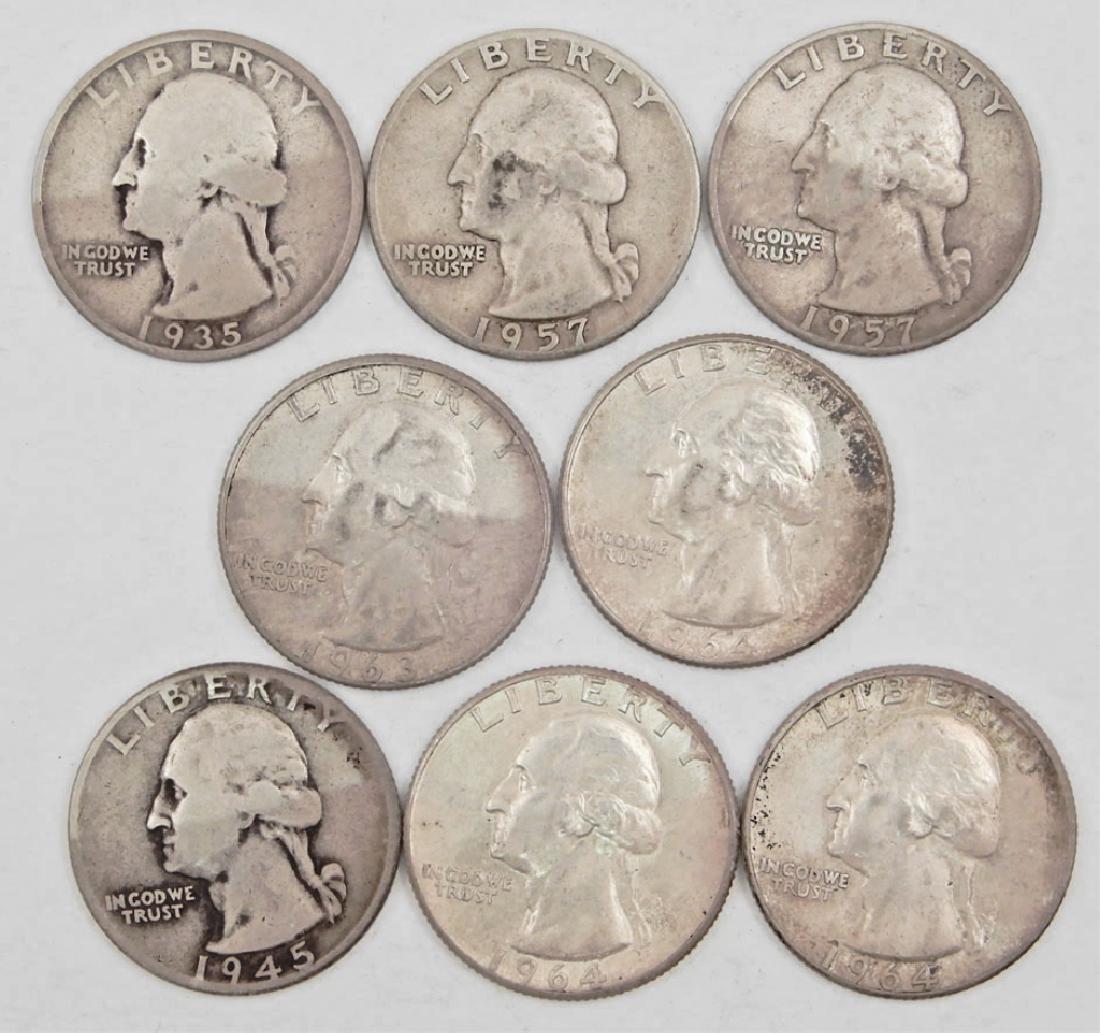 Eight silver Washington Quarters (1 of 1)