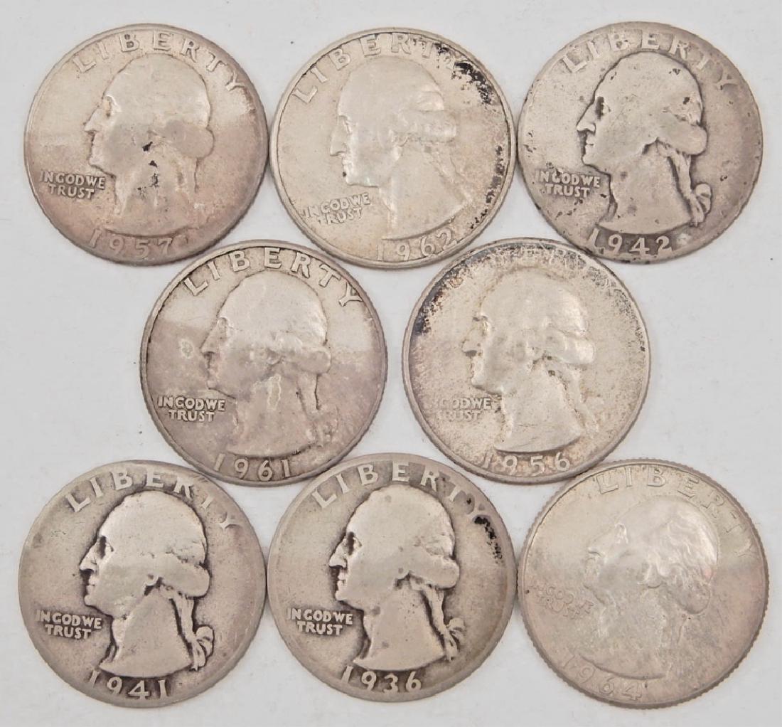 Eight silver Washington Quarters (1 of 1)