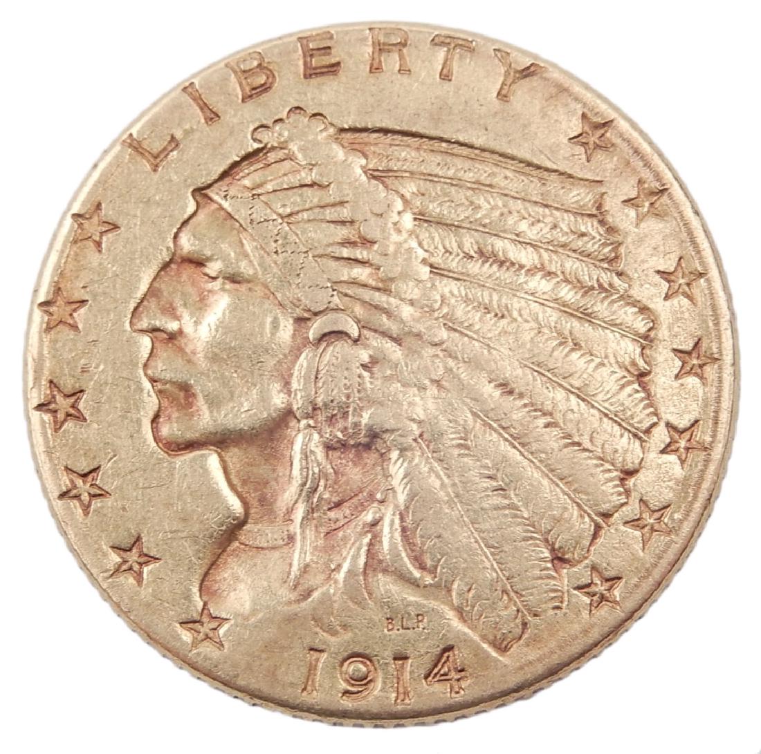 1914 US $2.50 dollar gold piece (1 of 2)