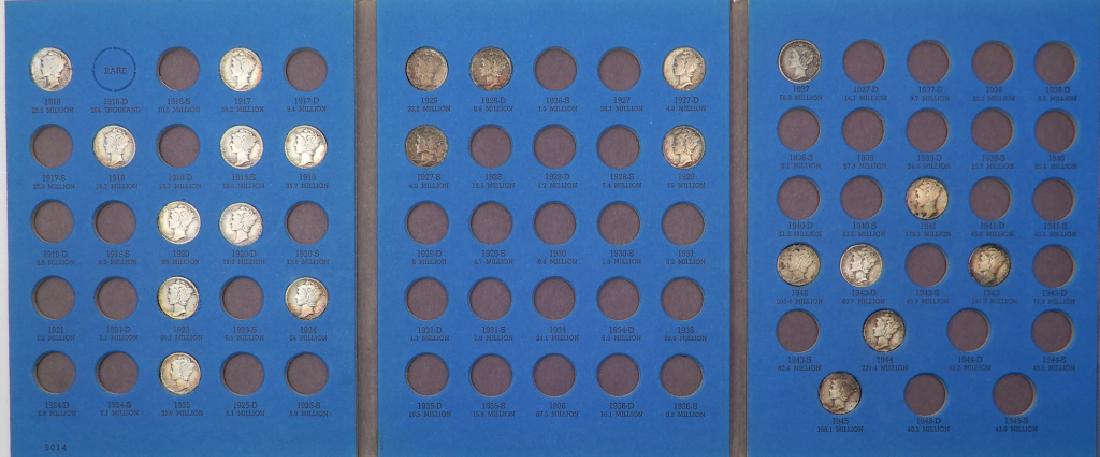Partially filled book of Mercury dimes (1 of 3)