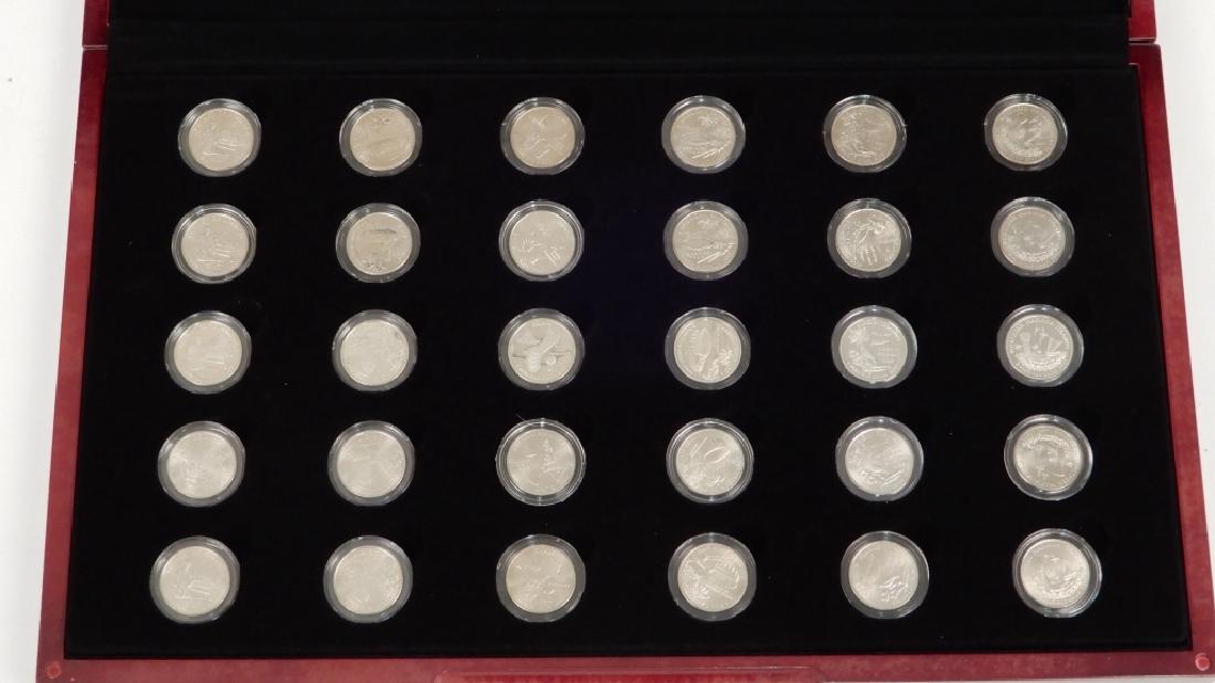 Fifty State Quarter Collection in mahogany display: Fifty State Quarter Collection in mahogany display, thirty quarters, COA from CSA Gem Brilliant Unc.