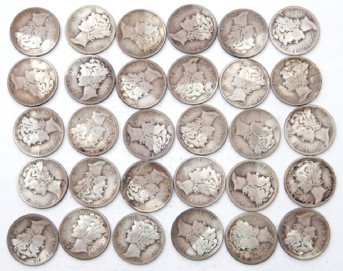 Thirty Mercury dimes (1 of 1)
