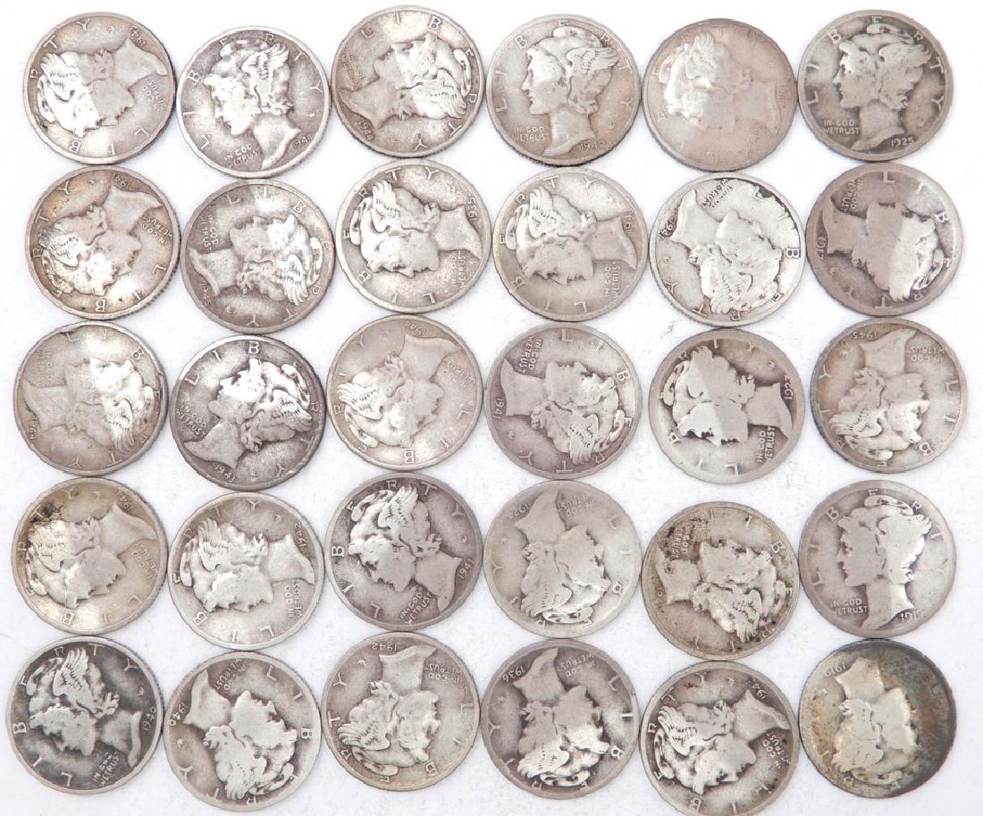 Thirty Mercury dimes (1 of 1)