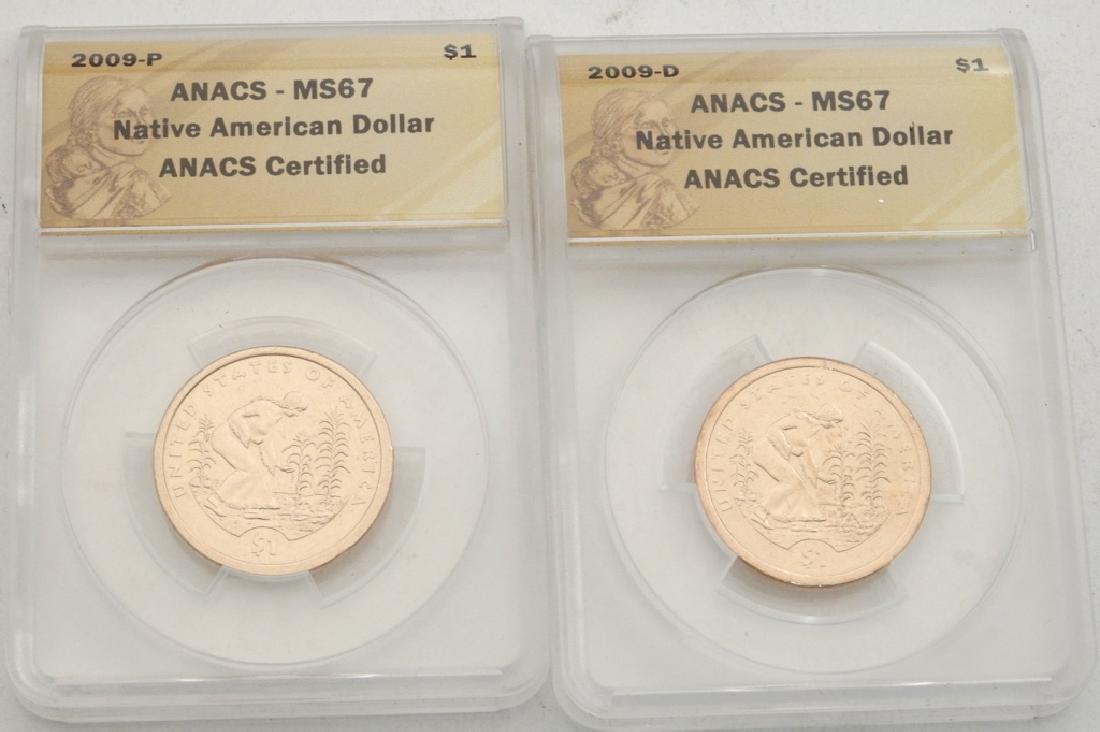 Two MS 67 ANACS Native American Dollars (1 of 2)