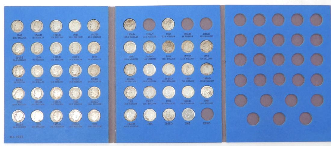 Partially filled silver Roosevelt dime book (1 of 3)