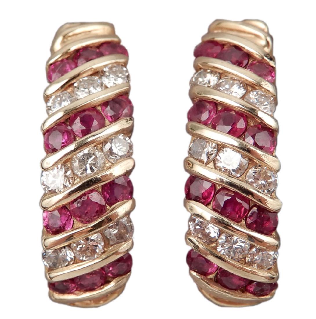14k gold ruby and diamond earrings (1 of 3)