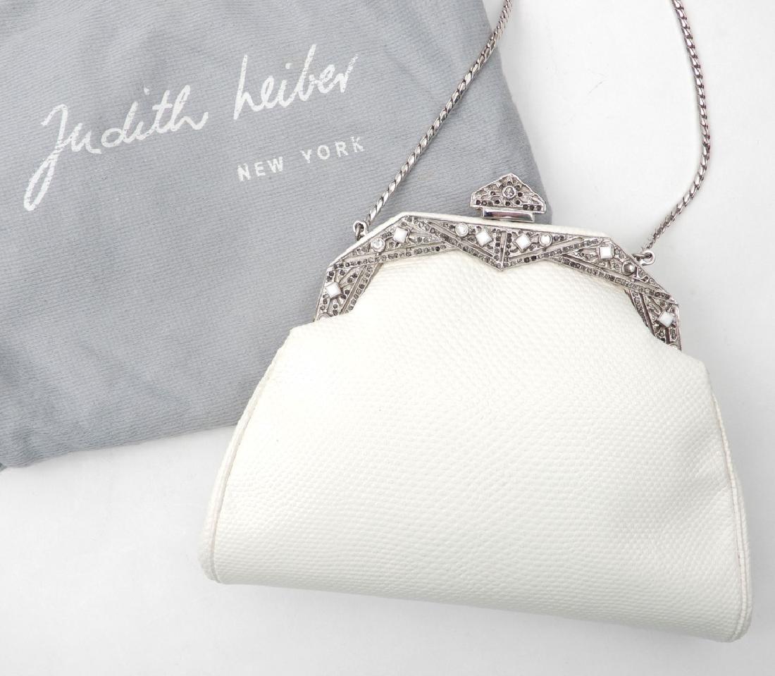 Judith Leiber white leather evening bag (1 of 2)