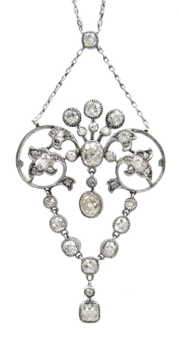 Edwardian gold and diamond girandole necklace (1 of 3)