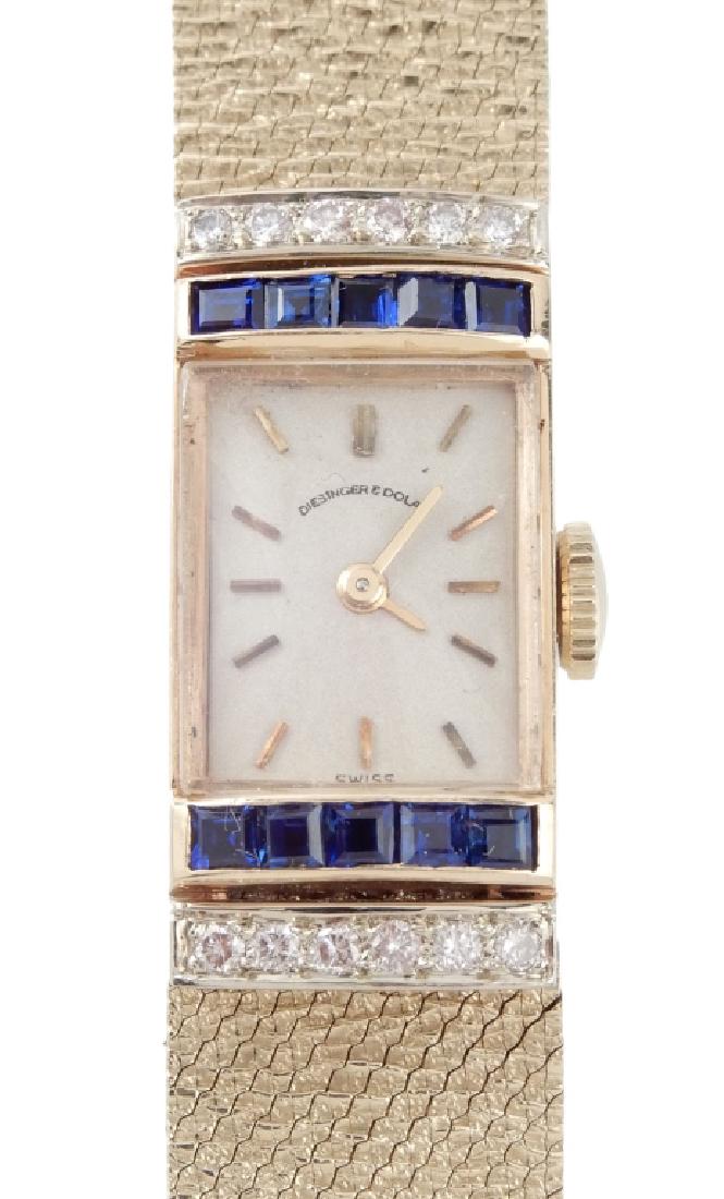 Lady's Diesinger & Dolon 14k gold jeweled wristwatch (1 of 2)
