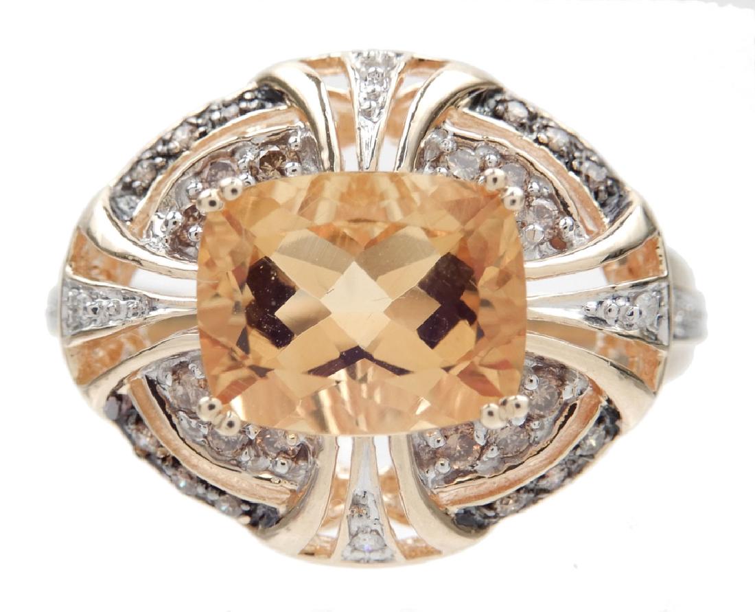 14k gold citrine and diamond ring (1 of 2)
