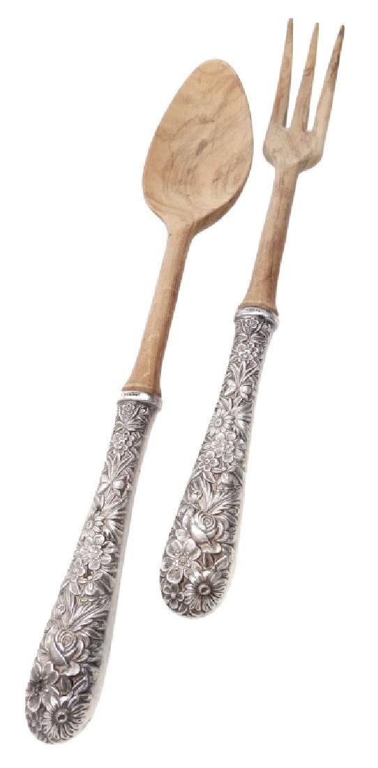 S. Kirk & Son Rose sterling handled salad set (1 of 3)