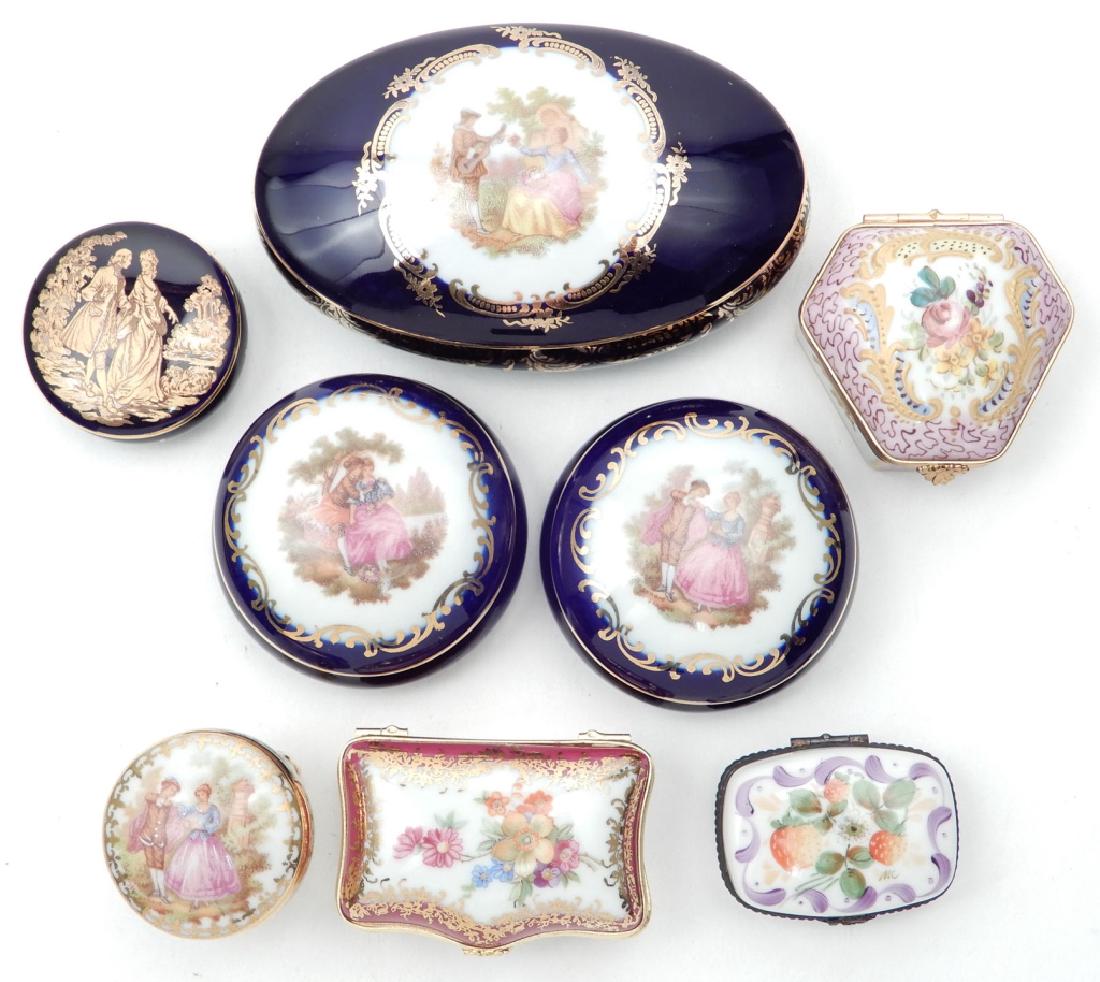Eight Limoges porcelain dresser boxes (1 of 4)