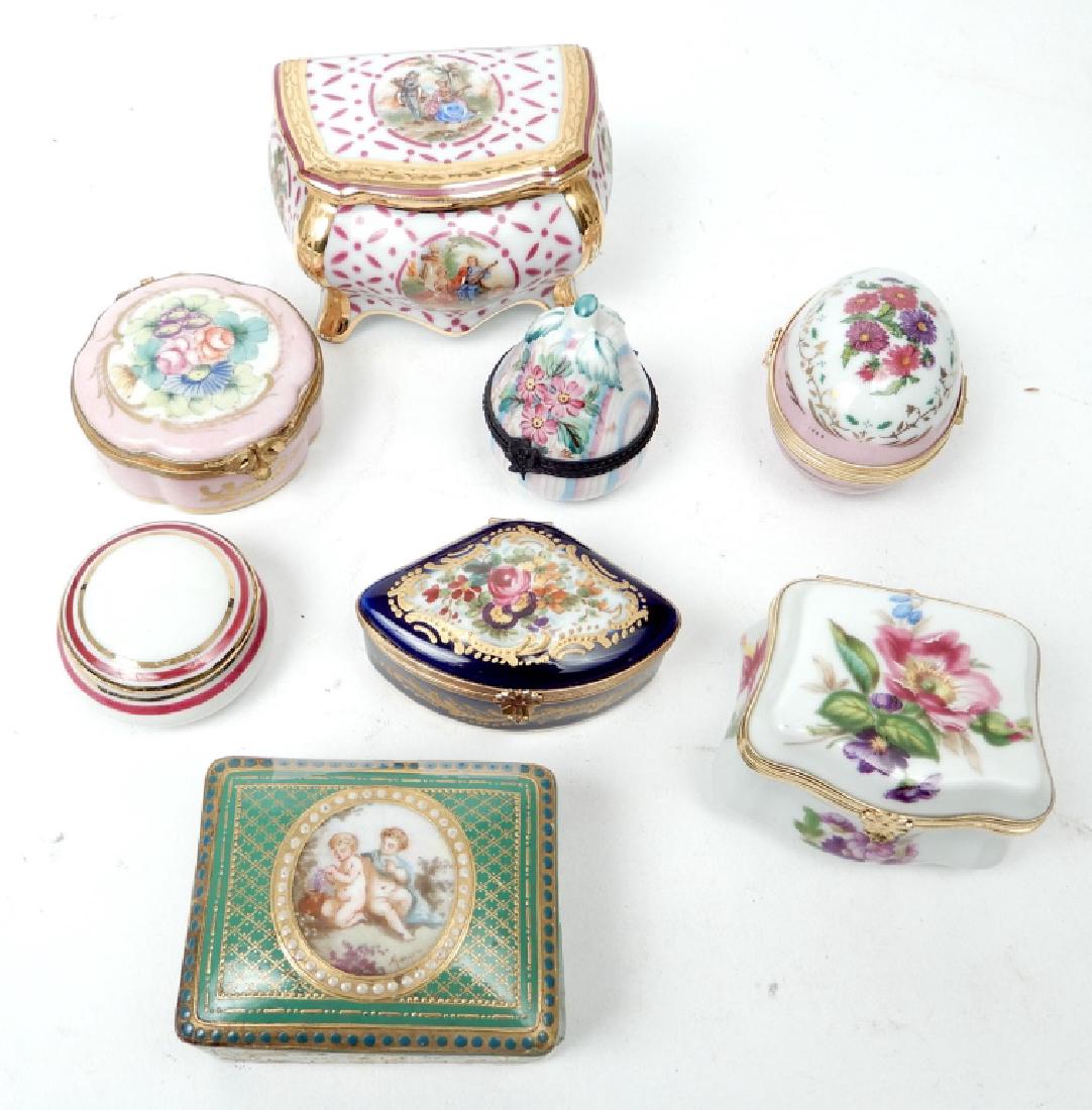 Eight French porcelain dresser boxes (1 of 5)