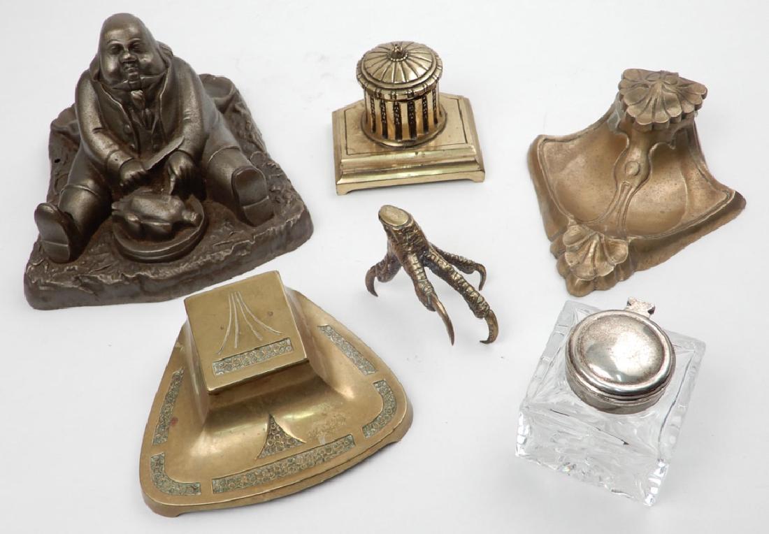Five inkwells and a bronze claw (1 of 2)
