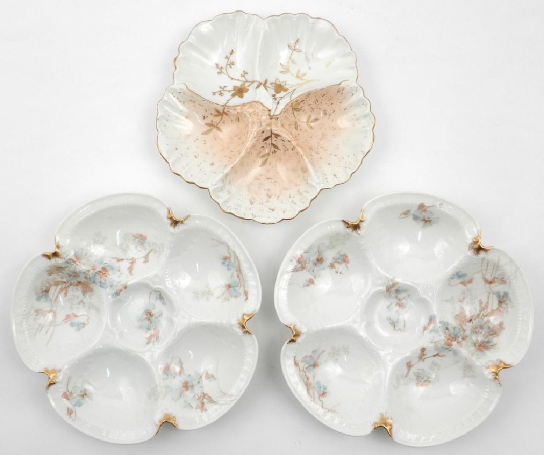 Three Limoges hand painted oyster plates (1 of 5)