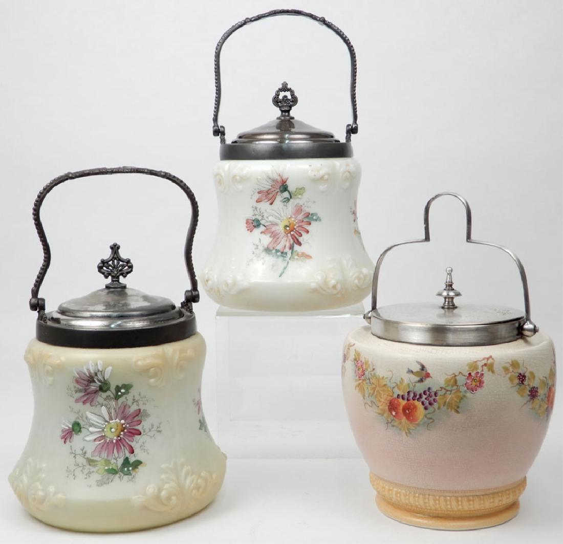 Three hand painted biscuit jars (1 of 4)