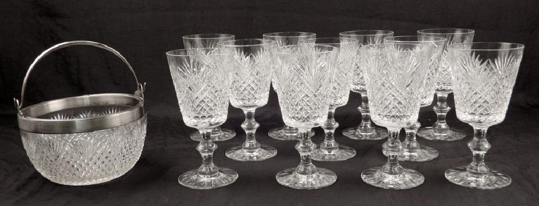 Hawkes cut glass water goblets and ice bucket (1 of 5)