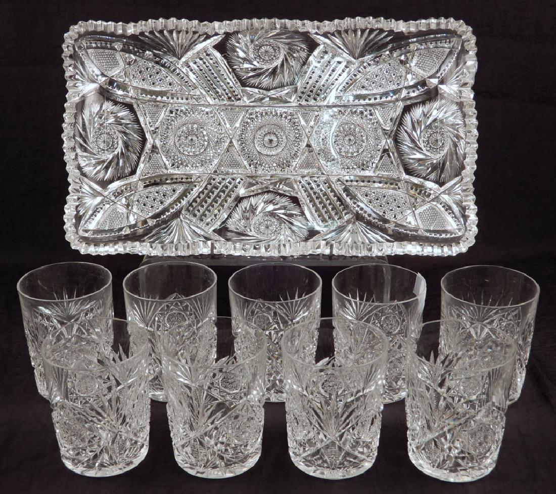 Hoare cut glass cups and American Brilliant cut glass (1 of 4)