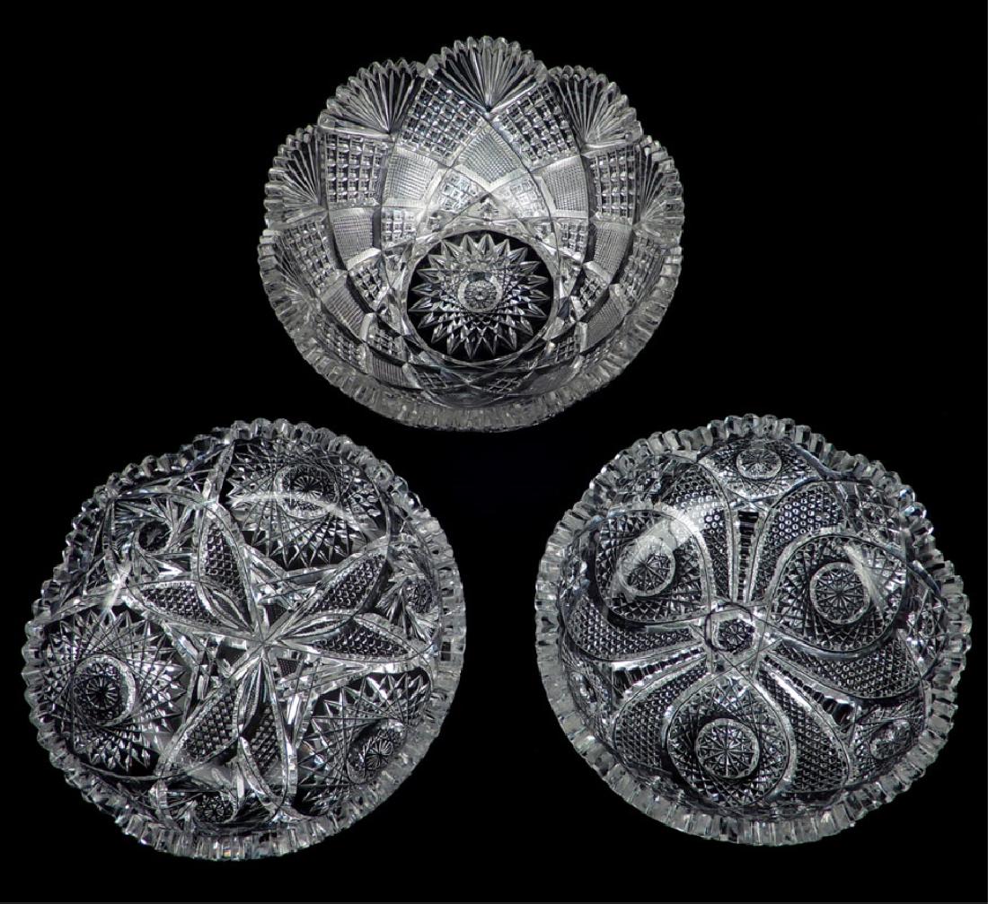 Three American Brilliant cut glass bowls by Clark (1 of 4)