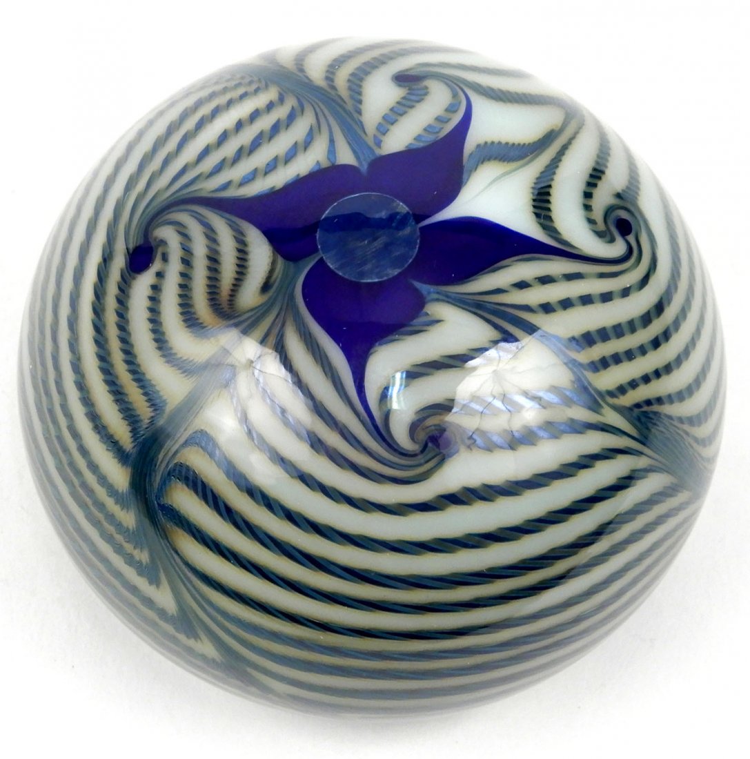 Roland R. Correia art glass paperweight, titled Weight, (1 of 4)
