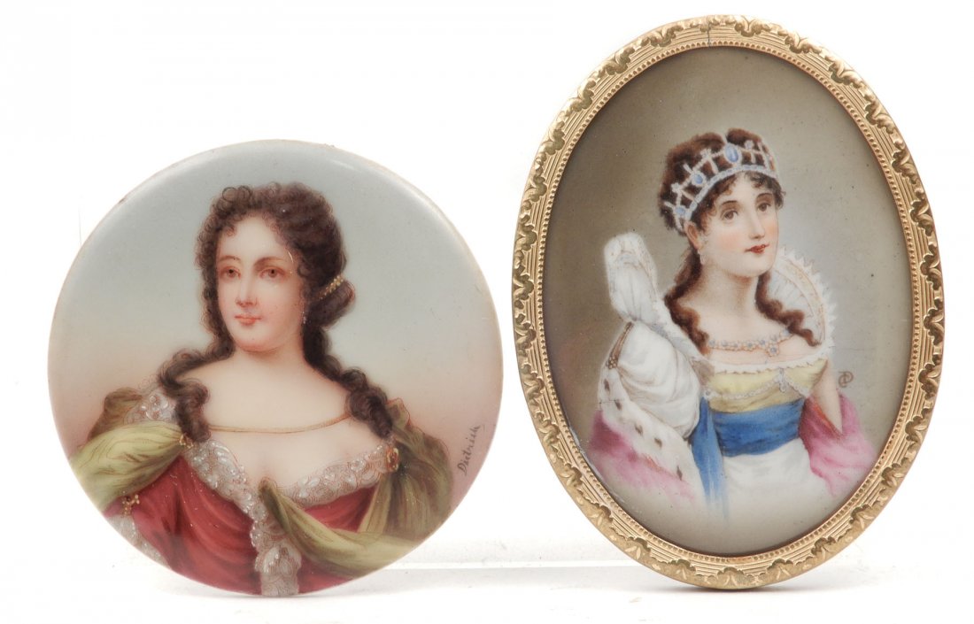 Two hand painted miniature portraits (1 of 7)