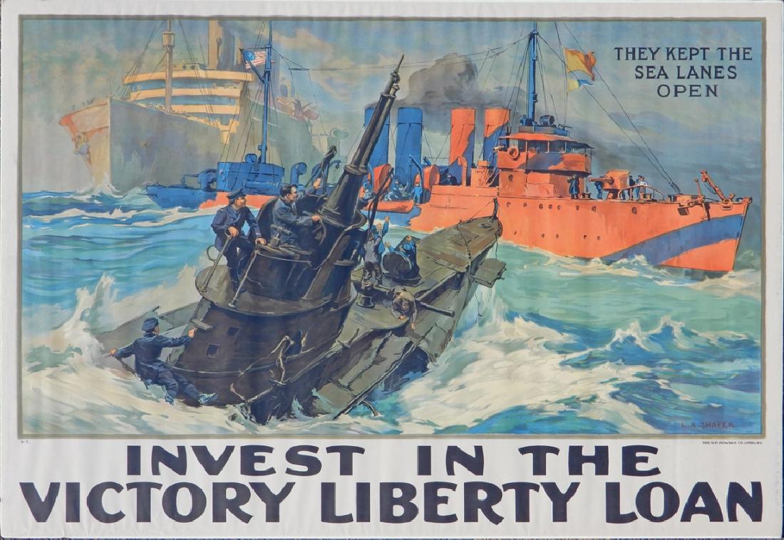 WWI lithographic poster on paper (1 of 3)