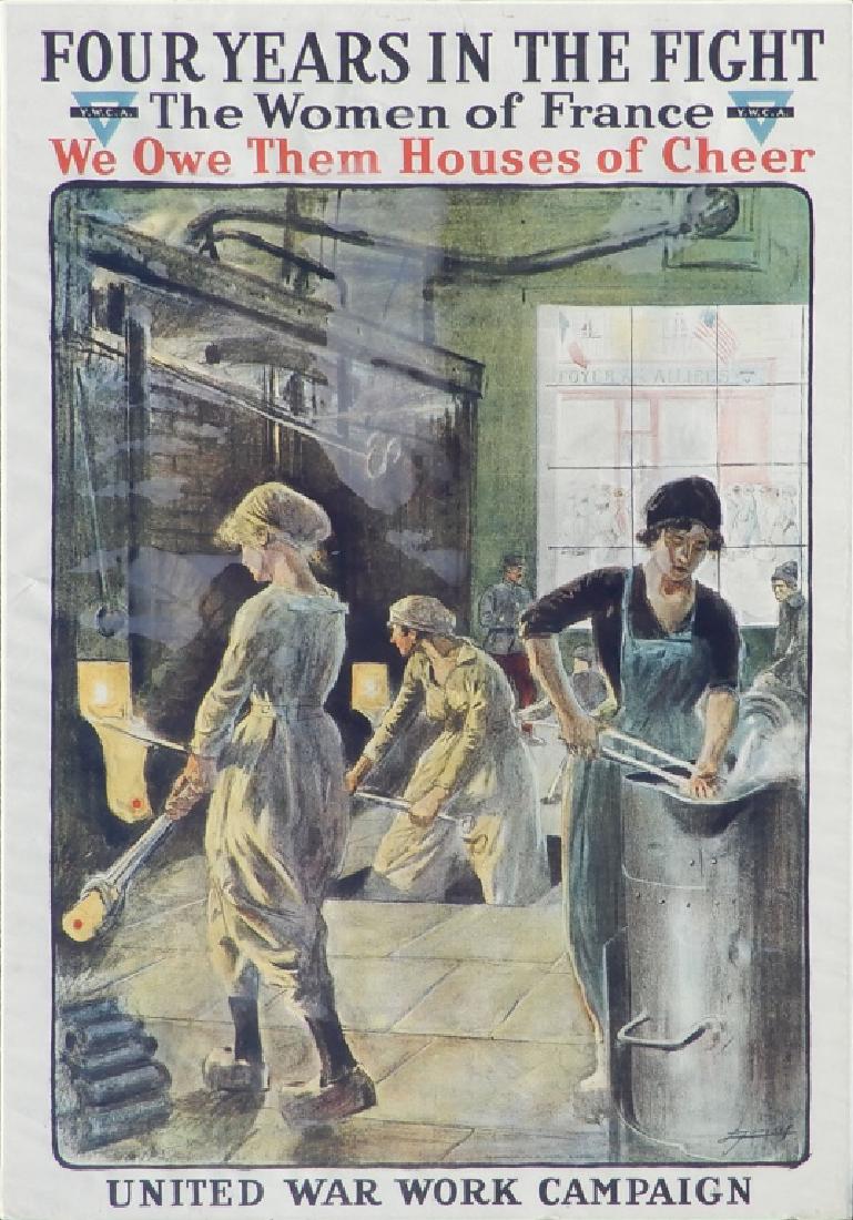 WWI lithographic poster on paper (1 of 4)