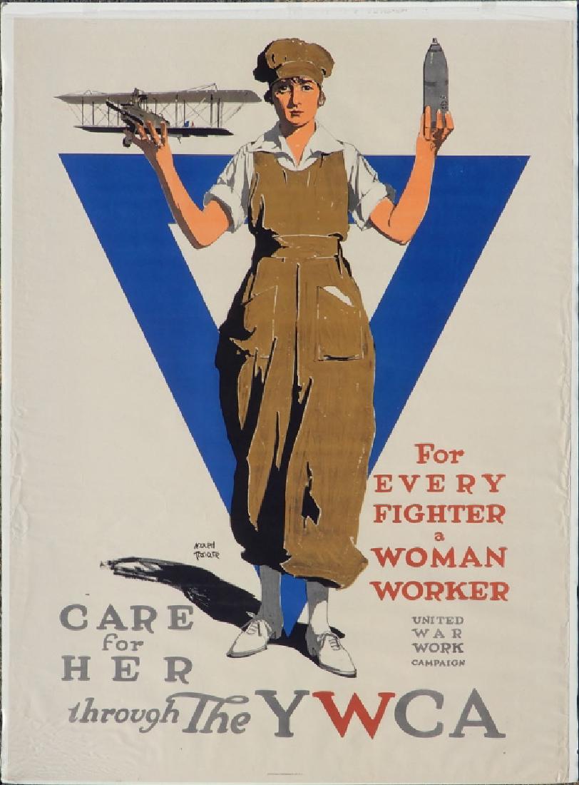 WWI lithographic poster on paper (1 of 4)