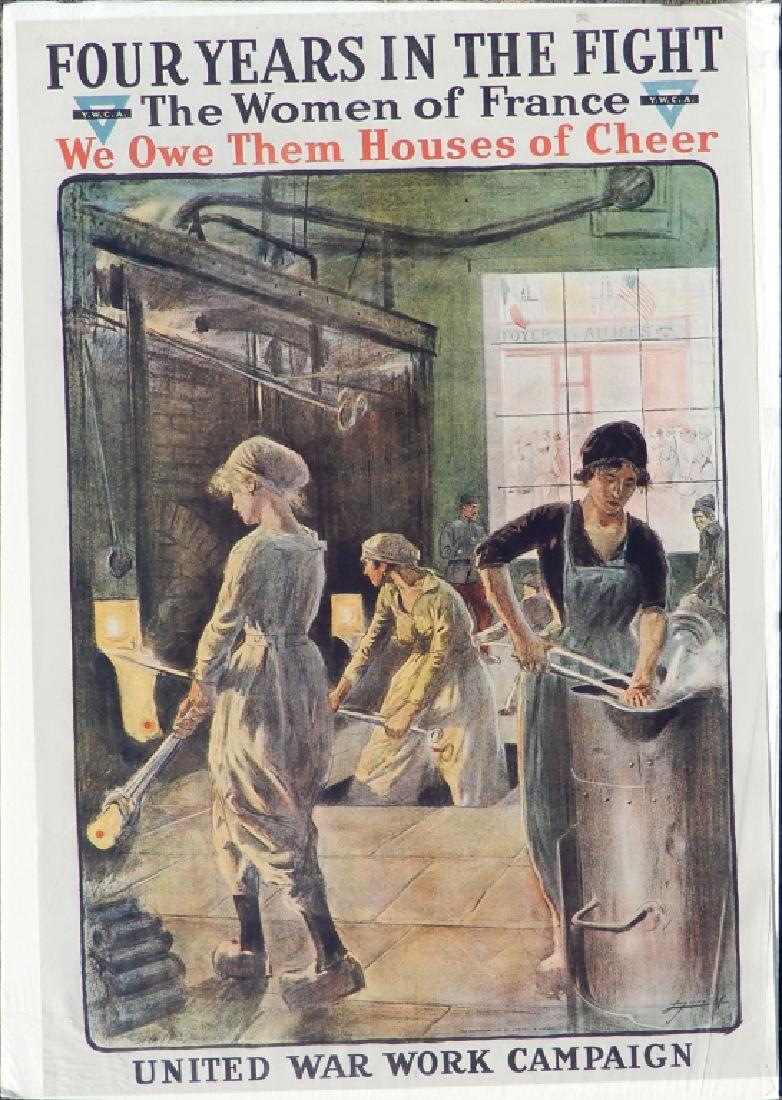 WWI lithographic poster on paper (1 of 4)