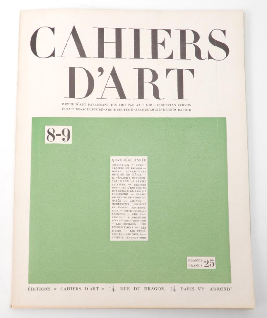 Cahiers D'Art 3 Annee 1930 Nos 8-9: Cahiers D'Art 3 annee 1930 Nos 8-9; pp.107 ; l'afrique by Leo Frobenius and Henri Breuil with illustrations throughout; original titled couverture, 9 3/4" x 12 1/2"