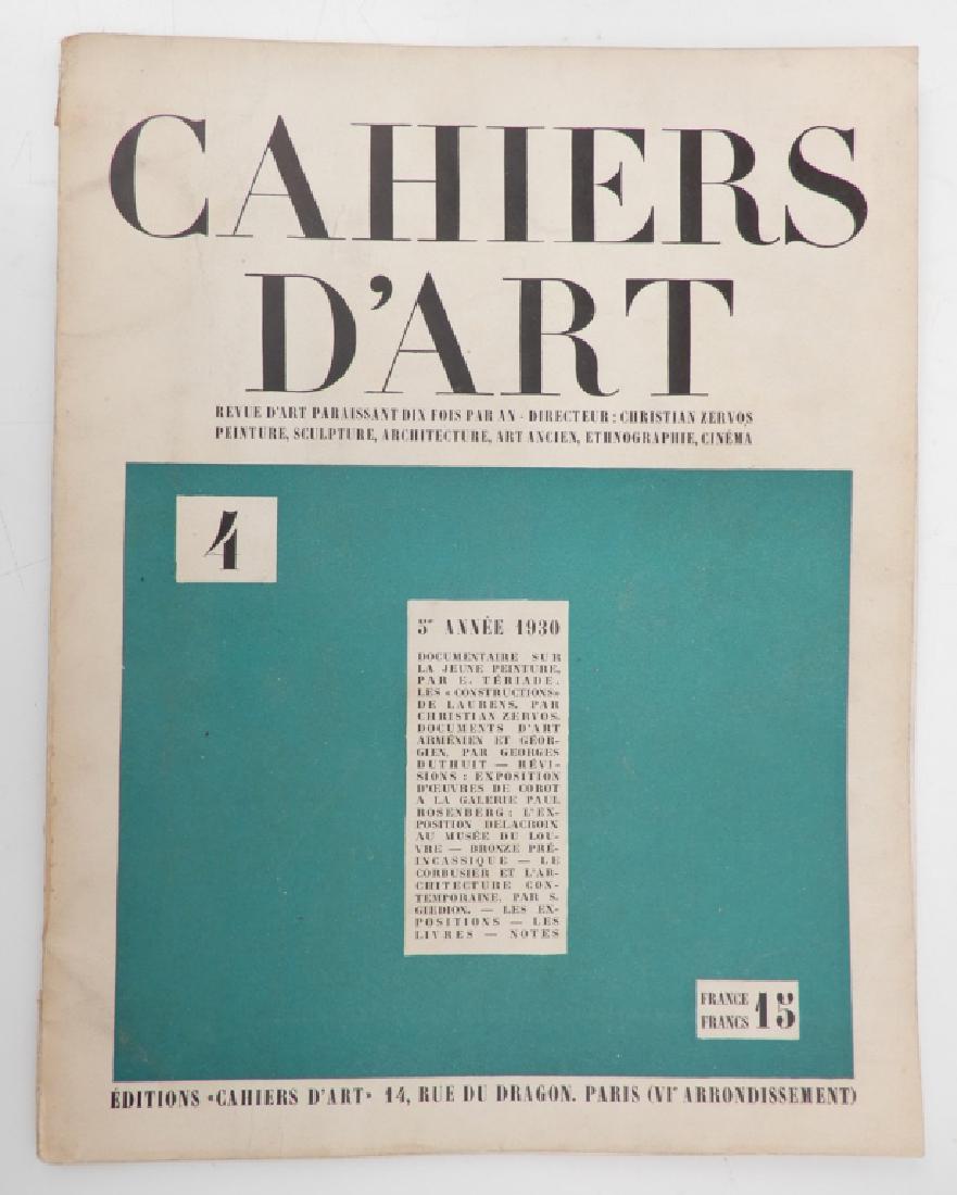Cahiers D'Art 3E Annee 1930 No 4: Cahiers D'Art 3e annee 1930 No 4; 55 pages with articles on and illustrating works by Bores, Beaudin, Laurens, Corot, Le Corbusier, Delacroix and others; original titled couverture, 9 3/4" x 12 1/2"