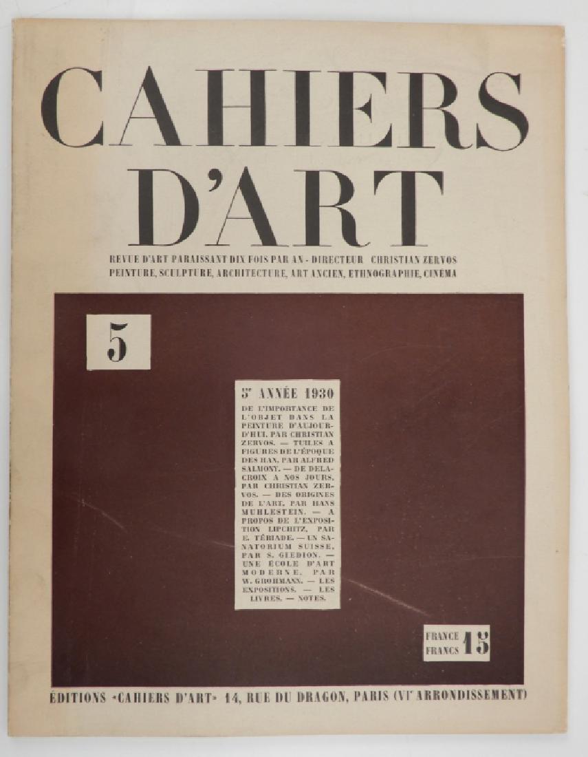 Cahiers D'Art 5E Annee 1930 No 5: Cahiers D'Art 5e annee 1930 No 5; pp.55 with articles on and illustrations by Picasso, Manet, Van Gogh, Seurat, Gauguin, Matisse and others; original titled couverture, 9 3/4" x 12 1/2"