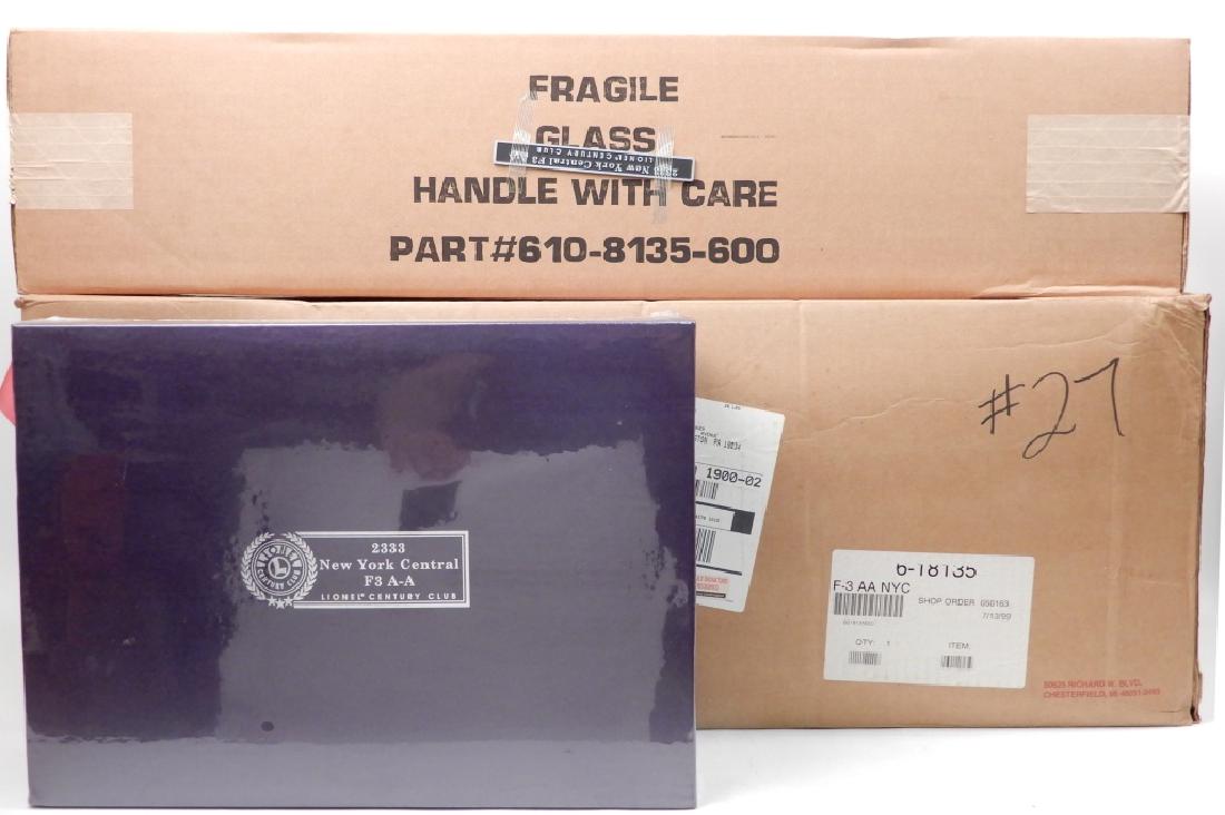 Lionel Century Club 2333 NYC F3 A-A sealed in box: Lionel Century Club 2333 New York Central F3 A-A sealed in box, No. 6-18135, with display case sealed in box, with shipping box, 35" x 13 1/4" x 13 1/2"