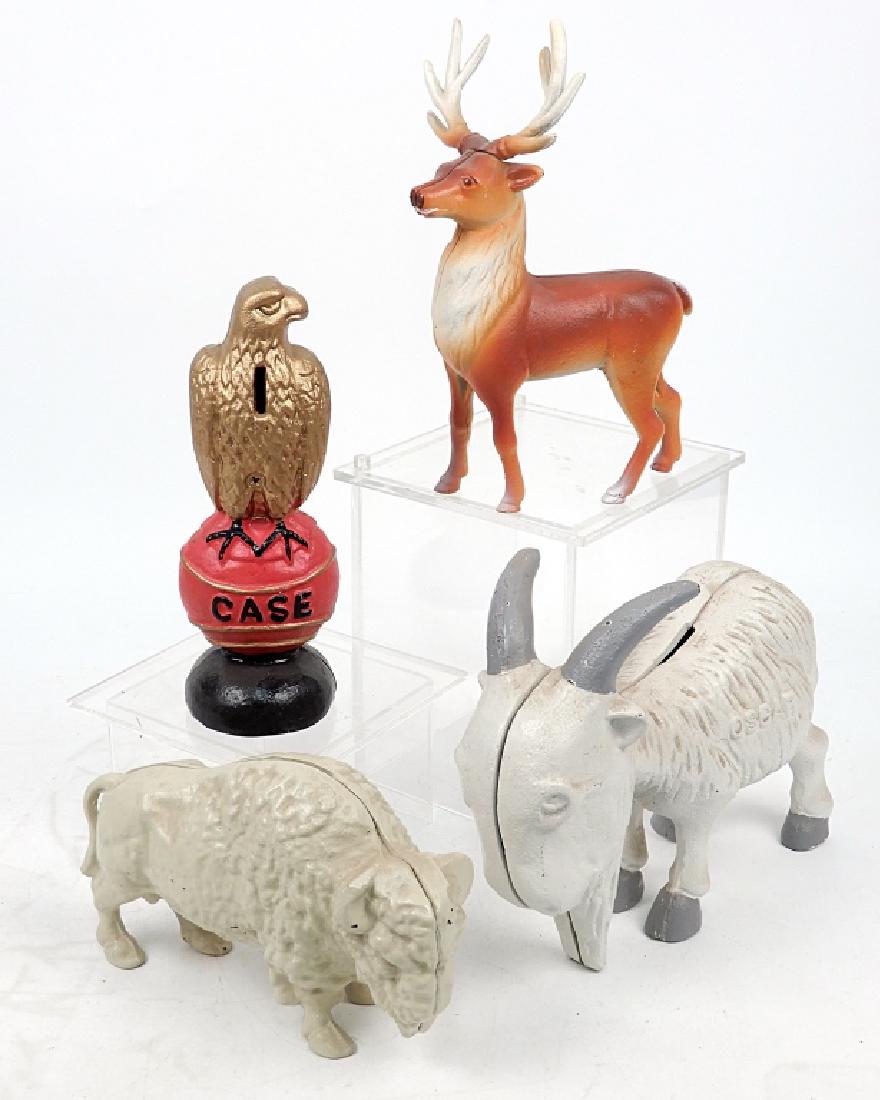 Four larger cast iron animal still banks (1 of 5)
