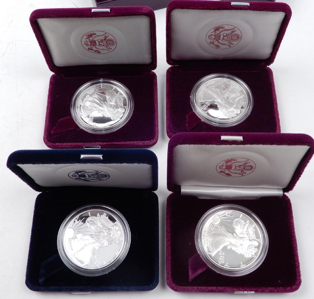 Four one ounce Proof Silver American Eagles (1 of 2)