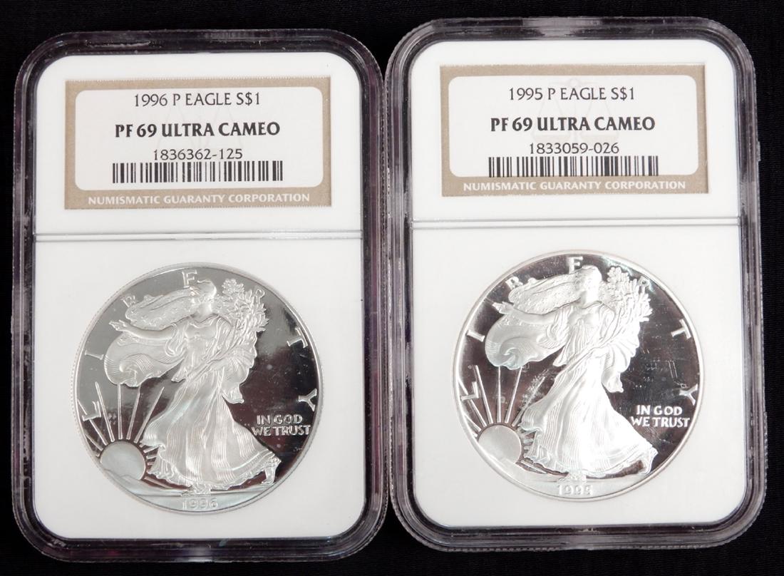 1995-P and 1996-P American 1 oz. Silver Eagles (1 of 2)